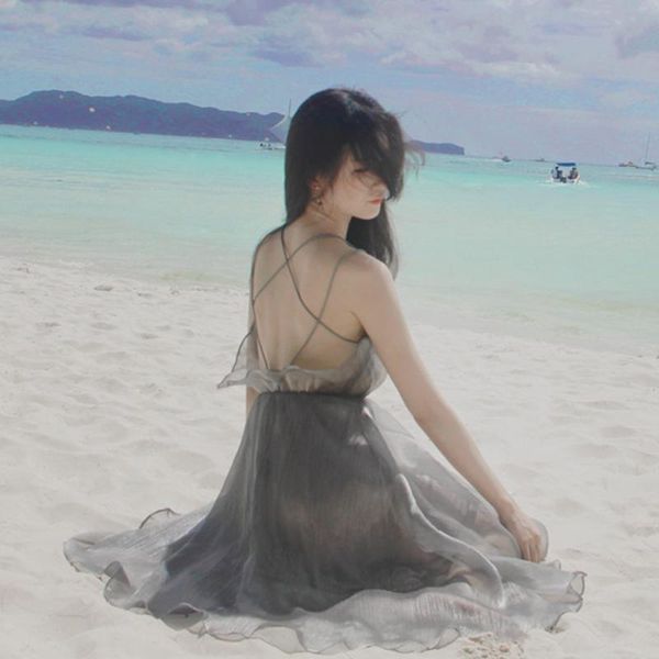 casual dresses 2021 bali slim seaside holiday backless beach strap dress super fairy female summer, Black;gray
casual dresses 2021 bali slim seaside holiday backless beach strap dress super fairy female summer, Black;gray
