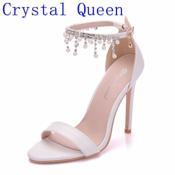 crystal queen women elegant heels wedding shoes for women high heel sandals pearls tassel chain platform white party shoes y0305, Black
crystal queen women elegant heels wedding shoes for women high heel sandals pearls tassel chain platform white party shoes y0305, Black
