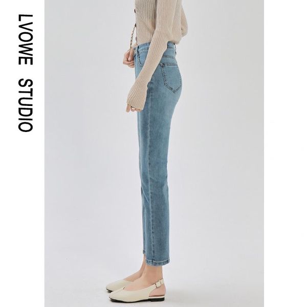 women's jeans lvowe 2021 spring and autumn light-colored straight-leg women's high-waisted slim tall chic, Blue
women's jeans lvowe 2021 spring and autumn light-colored straight-leg women's high-waisted slim tall chic, Blue