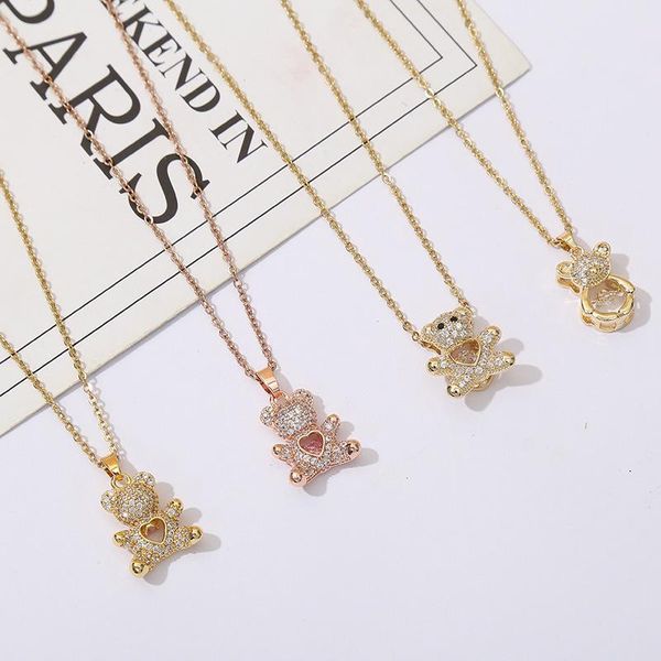 pendant necklaces bear zircon titanium steel necklace cute stainless gold women's women, Silver
pendant necklaces bear zircon titanium steel necklace cute stainless gold women's women, Silver