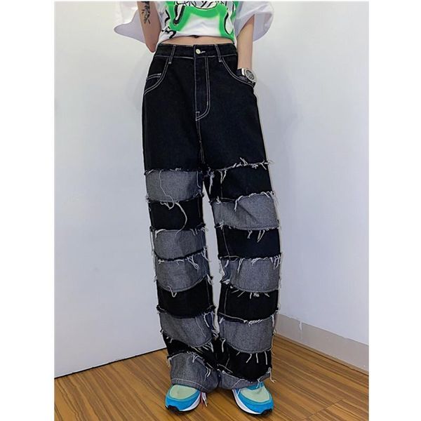 women's jeans functional fashion street loose color contrast stitching ancient straight tassel super fire jean, Blue
women's jeans functional fashion street loose color contrast stitching ancient straight tassel super fire jean, Blue
