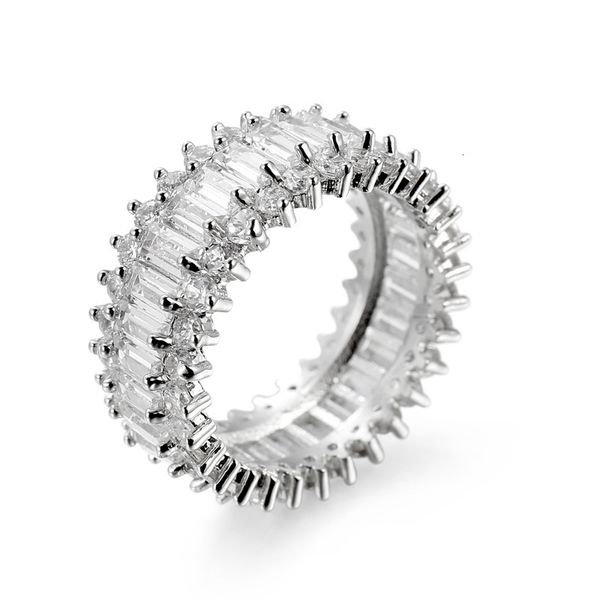 zircon jewelry ring fashion one circle rectangle, Slivery;golden
