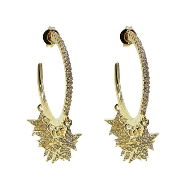 christmas gift classic dangle star charm hoop earring 5a cubic zirconia cz geometric circle gorgeous stunning women jewelry & huggie, Golden;silver
christmas gift classic dangle star charm hoop earring 5a cubic zirconia cz geometric circle gorgeous stunning women jewelry & huggie, Golden;silver