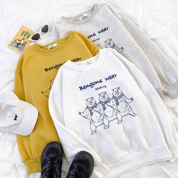 cute cartoon bear letter print women autumn winter lemon yellow round neck loose plush warm sweatshirt l6mi, Black
cute cartoon bear letter print women autumn winter lemon yellow round neck loose plush warm sweatshirt l6mi, Black
