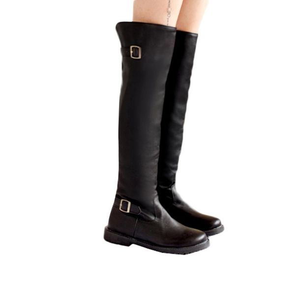 boots pu leather women long riding casual belt buckle zipper autumn winter thigh high loose botas mujer footwear botines, Black
boots pu leather women long riding casual belt buckle zipper autumn winter thigh high loose botas mujer footwear botines, Black