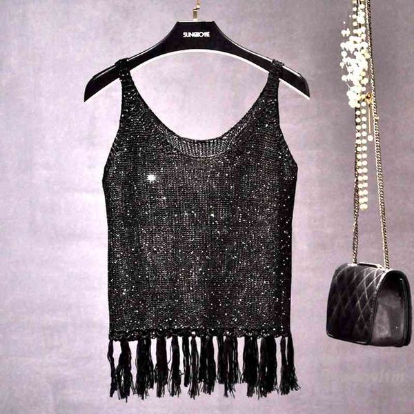 camis fashion tassel knit vest shirt women summer all-matching bright silk hollow sequin fringed camisole tank top, White
camis fashion tassel knit vest shirt women summer all-matching bright silk hollow sequin fringed camisole tank top, White