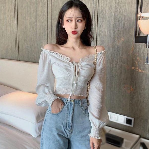 women's blouses & shirts spring autumn v neck hollow out slim exposed navel long sleeves blouse and solid color women shirt, White 
women's blouses & shirts spring autumn v neck hollow out slim exposed navel long sleeves blouse and solid color women shirt, White