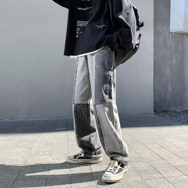 men's jeans men patchwork straight wide leg loose plus size 3xl streetwear students hip hop vintage all-match fashion casual daily, Blue
men's jeans men patchwork straight wide leg loose plus size 3xl streetwear students hip hop vintage all-match fashion casual daily, Blue