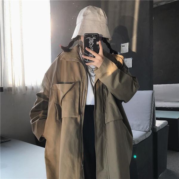 women's trench coats fitaylor 2021 women zipper big pocket relaxed mid-long coat casual cloak vintage work clothes bf windbreaker outwe, Tan;black
women's trench coats fitaylor 2021 women zipper big pocket relaxed mid-long coat casual cloak vintage work clothes bf windbreaker outwe, Tan;black