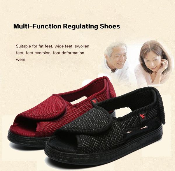 summer old women men shoes dew toe foot swollen feet wide magic stick thumb outside the middle-aged men's sandals, Black
summer old women men shoes dew toe foot swollen feet wide magic stick thumb outside the middle-aged men's sandals, Black