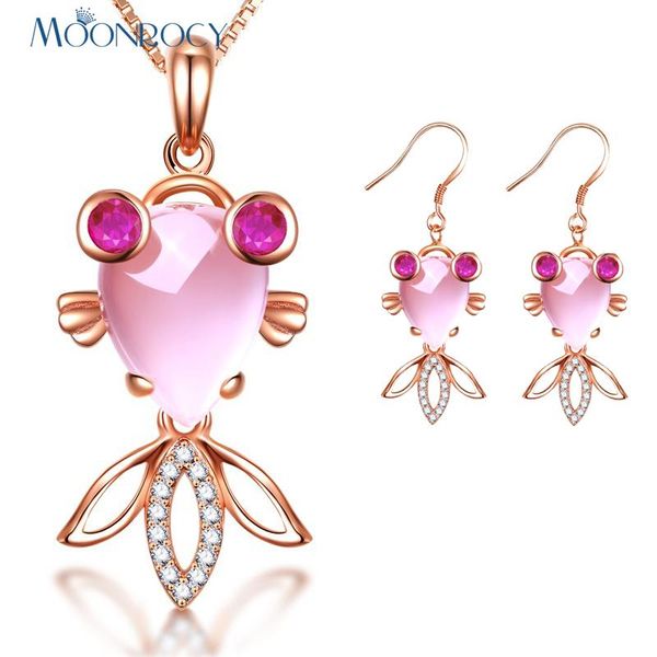 earrings & necklace moonrocy drop rose gold color fish cz crystal ross quartz pink opal and jewelry set for women girls, Silver
earrings & necklace moonrocy drop rose gold color fish cz crystal ross quartz pink opal and jewelry set for women girls, Silver