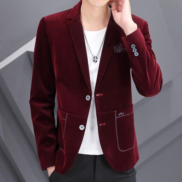 men's suits & blazers wine red suit jacket korean slim personality handsome small corduroy coat fashion single breasted solid, White;black
men's suits & blazers wine red suit jacket korean slim personality handsome small corduroy coat fashion single breasted solid, White;black