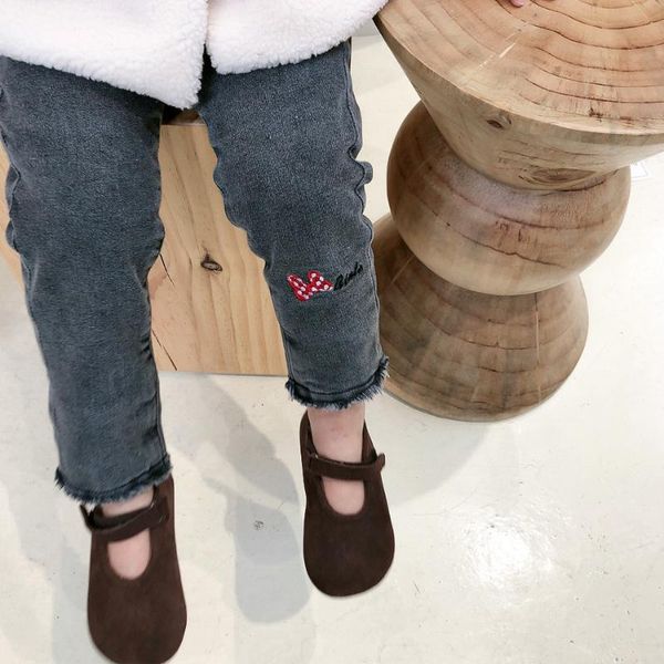 winter arrival girls fashion denim pants kids korean design warm fleece jeans, Blue 
winter arrival girls fashion denim pants kids korean design warm fleece jeans, Blue