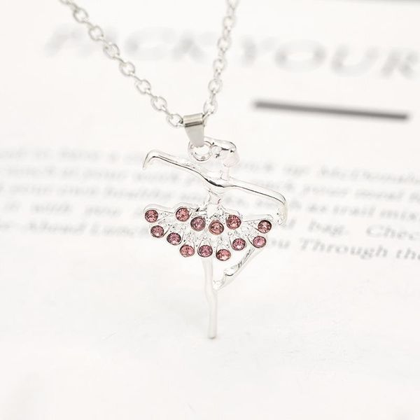 5pcs mother gift character girl dancing ballet sports pendant necklace simple fresh pink zircon clavicle chain jewelry necklaces, Silver
5pcs mother gift character girl dancing ballet sports pendant necklace simple fresh pink zircon clavicle chain jewelry necklaces, Silver