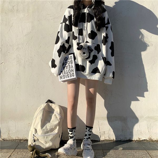 women's hoodies & sweatshirts bridgewater moletom feminino com capuz, preto e branco, manchas finas, casual, fofo, estudantes japoneses, Black
women's hoodies & sweatshirts bridgewater moletom feminino com capuz, preto e branco, manchas finas, casual, fofo, estudantes japoneses, Black