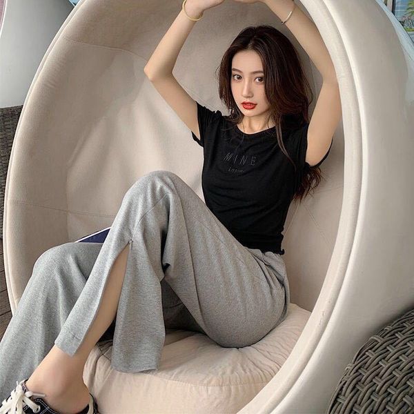high waist wide leg pants female summer korean style student casual sports sweatpants straight loose mopping women's & capris, Black;white
high waist wide leg pants female summer korean style student casual sports sweatpants straight loose mopping women's & capris, Black;white