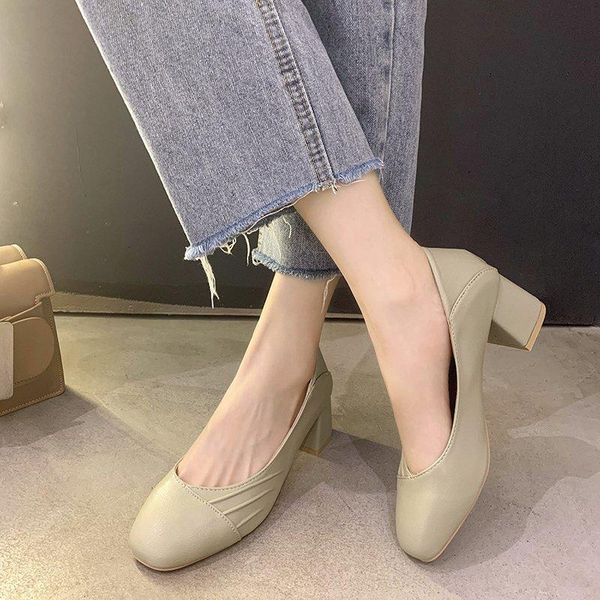 dress shoes pu leather thick high heels women concise square toe office work shallow single zapatos mujer, Black
dress shoes pu leather thick high heels women concise square toe office work shallow single zapatos mujer, Black