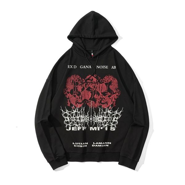 ins high street dark print large men's youth hip hop oversized pullover hoodie, Black
ins high street dark print large men's youth hip hop oversized pullover hoodie, Black