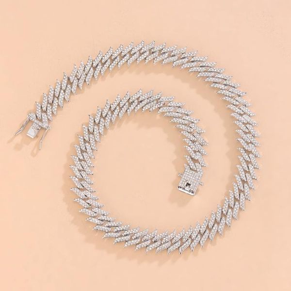 chains hip hop iced out cuban link necklace 14mm prong full paved rhinestone bling chokers men women fashion charm jewelry g, Silver
chains hip hop iced out cuban link necklace 14mm prong full paved rhinestone bling chokers men women fashion charm jewelry g, Silver
