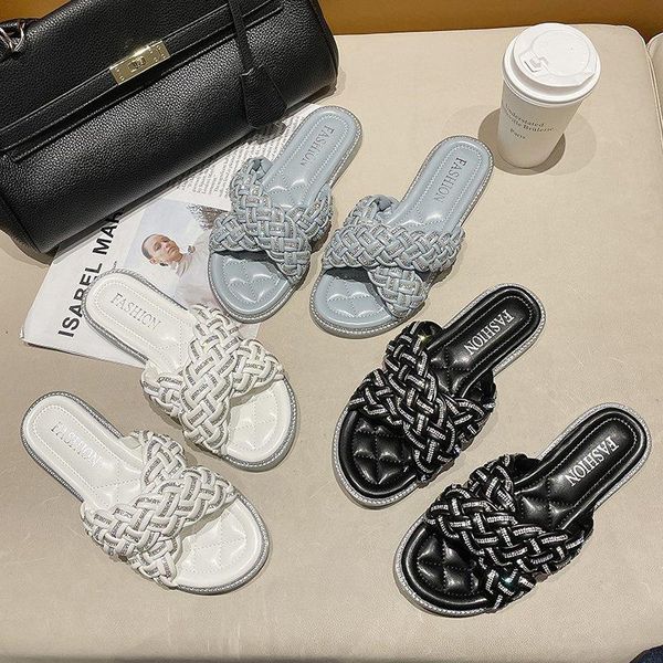 slippers women cross braided open-toe design crystal bottom beach comfortable round head flat sandals summer casual woman shoes, Black
slippers women cross braided open-toe design crystal bottom beach comfortable round head flat sandals summer casual woman shoes, Black
