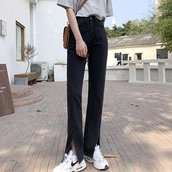 women's jeans front side slit women blue black flare pants 2021 autumn high waist bell bottom full length denim clothes
women's jeans front side slit women blue black flare pants 2021 autumn high waist bell bottom full length denim clothes