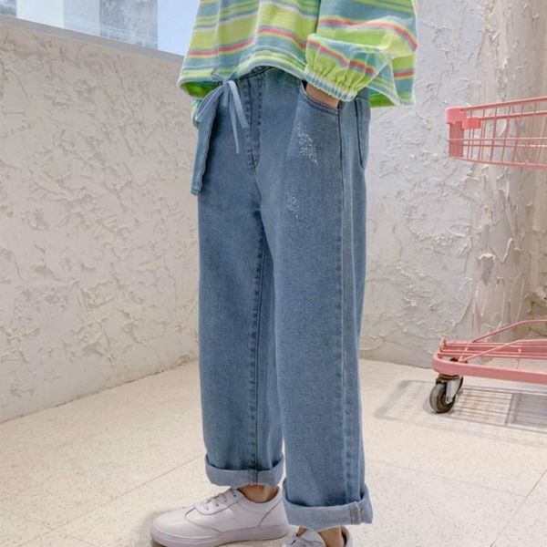 jeans 2021 spring teenage girls summer casual fashion loose blue kid high waist pant solid elastic children denim w199
jeans 2021 spring teenage girls summer casual fashion loose blue kid high waist pant solid elastic children denim w199