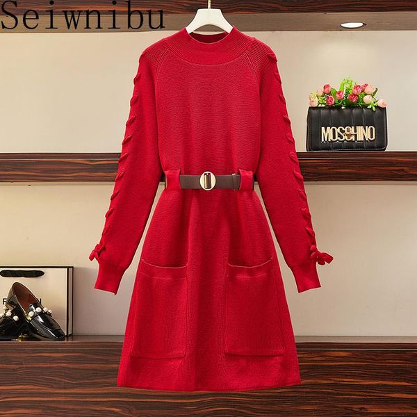 casual dresses girl lantern sleeves solid color knitted dress women with belt long mini pullover a-line female 2021 winter, Black;gray
casual dresses girl lantern sleeves solid color knitted dress women with belt long mini pullover a-line female 2021 winter, Black;gray