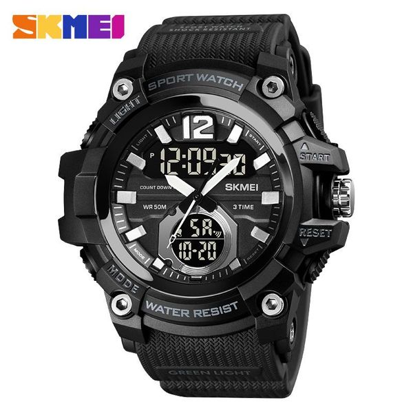 wristwatches skmei 2021 men military sport wrist watch pu band dual display watches black waterproof mens led quartz clock relogio, Slivery;brown
wristwatches skmei 2021 men military sport wrist watch pu band dual display watches black waterproof mens led quartz clock relogio, Slivery;brown