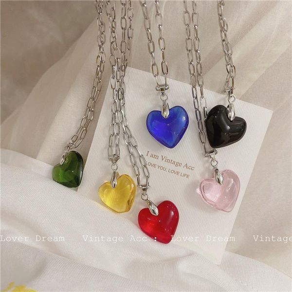 pendant necklaces vintage colorful transparent resin acrylic heart stainless steel chain necklace for women irregular geometric hollow, Silver
pendant necklaces vintage colorful transparent resin acrylic heart stainless steel chain necklace for women irregular geometric hollow, Silver
