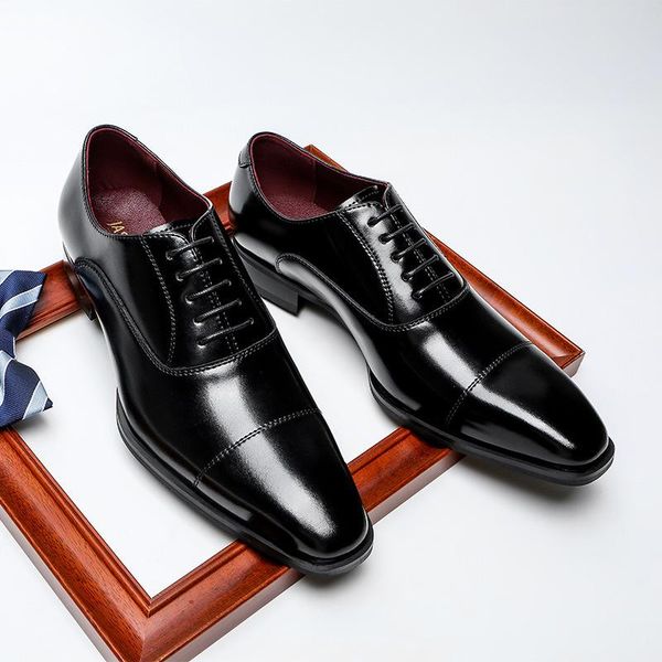three-joint men's shoes gentlemen's casual breathable business formal leather dress, Black
three-joint men's shoes gentlemen's casual breathable business formal leather dress, Black