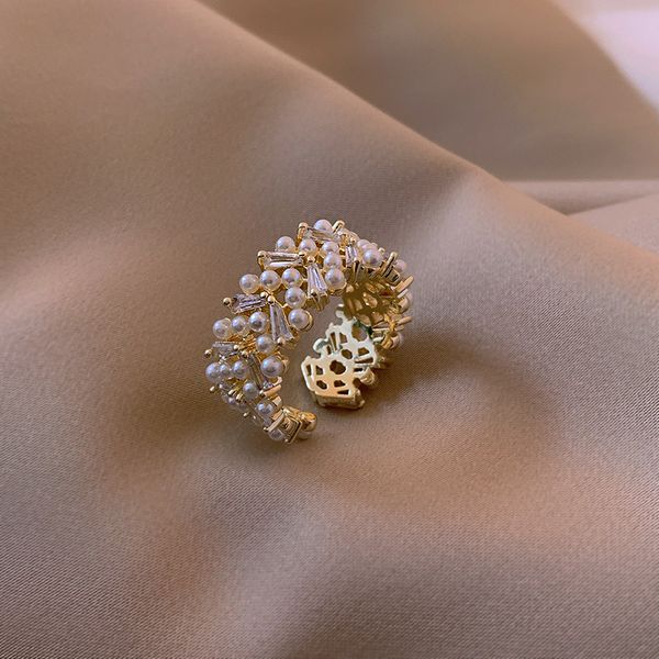 jiezi088 female pearl flower ring opening japanese light excessive small decorative light much advanced sense of delicate cold win, Silver
jiezi088 female pearl flower ring opening japanese light excessive small decorative light much advanced sense of delicate cold win, Silver
