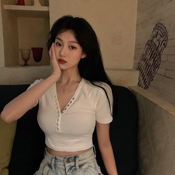 women's t-shirt slim white tees v-neck clothing summer style korean clothes crop ladies fashion brand black female t shirts
women's t-shirt slim white tees v-neck clothing summer style korean clothes crop ladies fashion brand black female t shirts