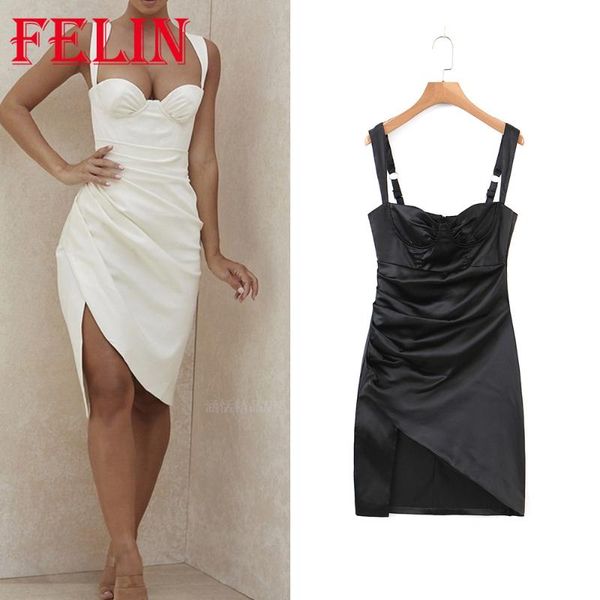 women's slim dress solid white party mini pleated sleeveless fashion 2021 cami dresses female streetwear vestidos casual, Black;gray
women's slim dress solid white party mini pleated sleeveless fashion 2021 cami dresses female streetwear vestidos casual, Black;gray