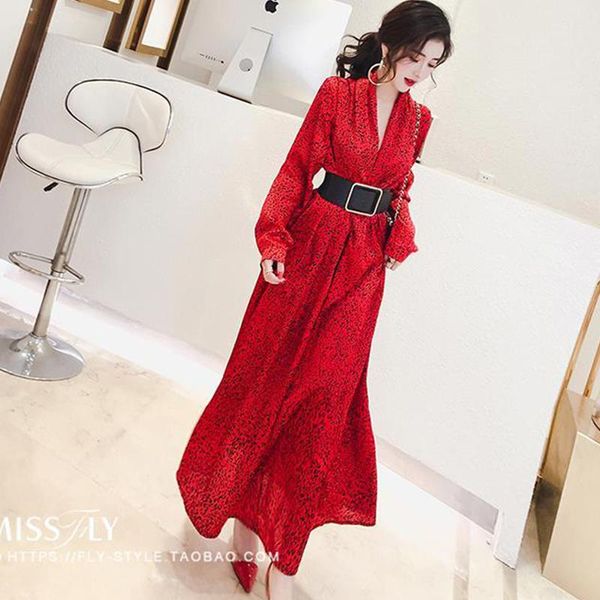 casual dresses autumn winter dress women long sleeve deep v neck closet tie vintage floral print maxi for, Black;gray
casual dresses autumn winter dress women long sleeve deep v neck closet tie vintage floral print maxi for, Black;gray