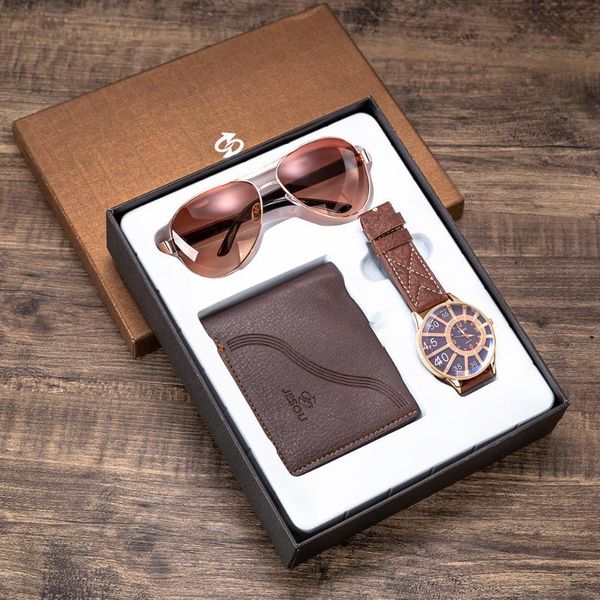 wristwatches men's gift set beautifully packaged watch + wallet sunglasses heat-creative combination men watches 2021 luxury, Slivery;brown
wristwatches men's gift set beautifully packaged watch + wallet sunglasses heat-creative combination men watches 2021 luxury, Slivery;brown