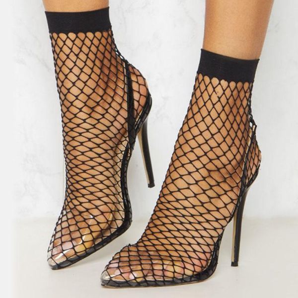 women pointed toe mesh holes sandals summer shoes breathable cool spring ol party high heel ankle boots, Black
women pointed toe mesh holes sandals summer shoes breathable cool spring ol party high heel ankle boots, Black