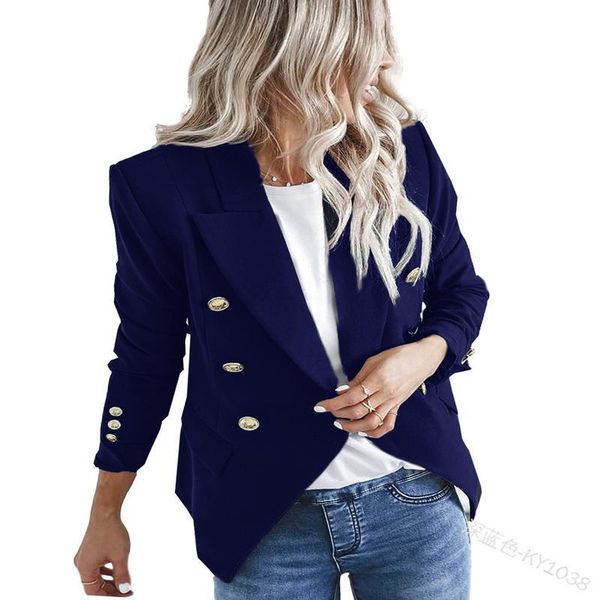 women's suits & blazers foreign trade 2021 european and american pure color leisure lapel double row button long sleeve slim fitting su, White;black
women's suits & blazers foreign trade 2021 european and american pure color leisure lapel double row button long sleeve slim fitting su, White;black