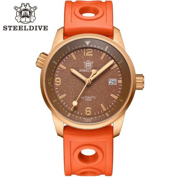 wristwatches steeldive official nh35 movement 200m waterproof vintage bronze super luminous sapphire crystal automatic dive watch sd1949s, Slivery;brown
wristwatches steeldive official nh35 movement 200m waterproof vintage bronze super luminous sapphire crystal automatic dive watch sd1949s, Slivery;brown