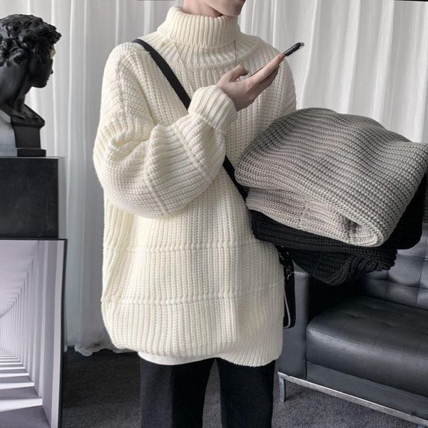 men's sweaters winter thick turtleneck sweater men warm fashion casual knitted pullover loose large size long-sleeved mens jumper, White;black
men's sweaters winter thick turtleneck sweater men warm fashion casual knitted pullover loose large size long-sleeved mens jumper, White;black
