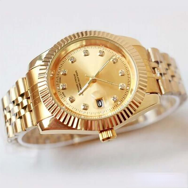 relogio masculino diamond mens watches luxury watch fashion black dial calendar gold bracelet folding clasp master male gifts couples, Slivery;brown
relogio masculino diamond mens watches luxury watch fashion black dial calendar gold bracelet folding clasp master male gifts couples, Slivery;brown