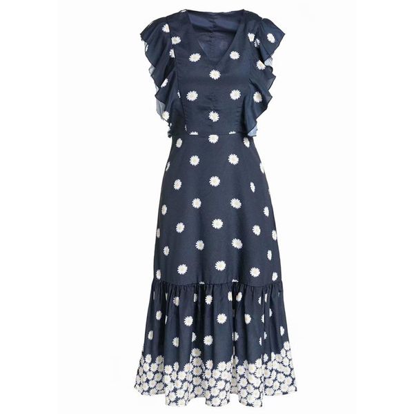 casual dresses latest paris fashion summer 2021 women's v-neck sleeveless ruffles floral print dress, Black;gray
casual dresses latest paris fashion summer 2021 women's v-neck sleeveless ruffles floral print dress, Black;gray