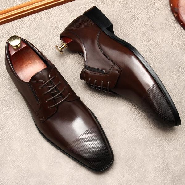 black coffee color men shoes leather oxford brogues lace up formal genuine wedding business luxury dress
black coffee color men shoes leather oxford brogues lace up formal genuine wedding business luxury dress