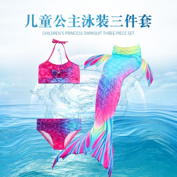 mermaid piece girls' swimsuit three with fishtail print, comfortable and breathable bikini, Black;white
mermaid piece girls' swimsuit three with fishtail print, comfortable and breathable bikini, Black;white