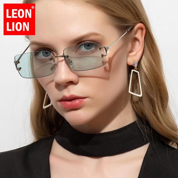 leonlion 2021 rectangle sunglasses women rimless square sun glasses ladies punk eyeglasses women/men alloy female, White;black
leonlion 2021 rectangle sunglasses women rimless square sun glasses ladies punk eyeglasses women/men alloy female, White;black