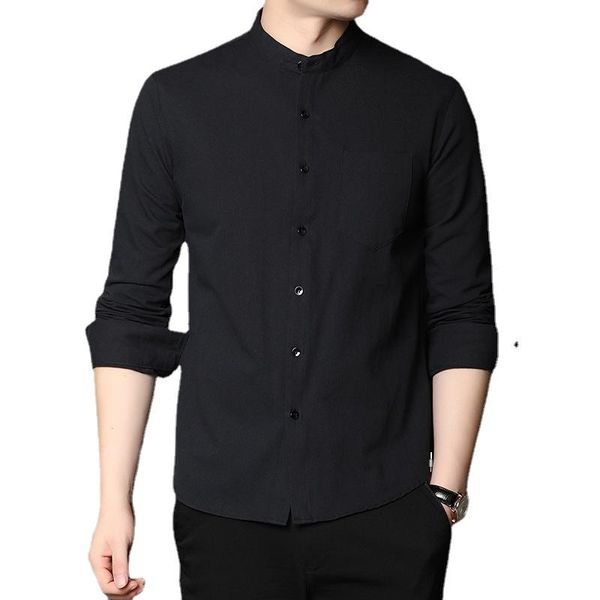 men's casual shirts long-sleeve shirt autumn leisure stand collar loose solid color top, White;black
men's casual shirts long-sleeve shirt autumn leisure stand collar loose solid color top, White;black