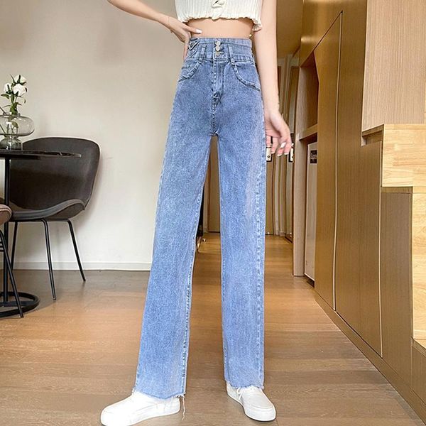 women's jeans ailegogo 2021 summer women elastic cotton denim pants female wide-leg ladies slim high-waist trousers, Blue
women's jeans ailegogo 2021 summer women elastic cotton denim pants female wide-leg ladies slim high-waist trousers, Blue