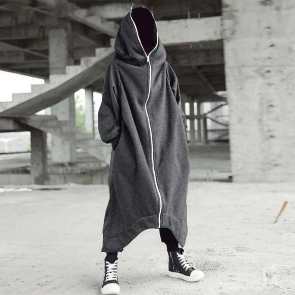 men's hooded long sweatshirt with zipper, monochrome, dark, hip-hop style, winter warm jacket, large 5xl, Black
men's hooded long sweatshirt with zipper, monochrome, dark, hip-hop style, winter warm jacket, large 5xl, Black