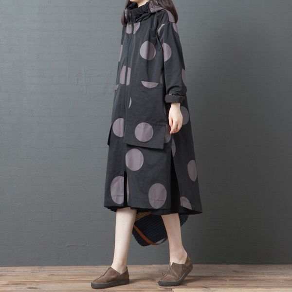 dress large korean size female single autumn mode with hood printing dot casual of the lady long clothes jacket f2014 xuc5, Black;gray
dress large korean size female single autumn mode with hood printing dot casual of the lady long clothes jacket f2014 xuc5, Black;gray