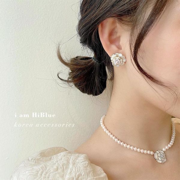 earrings & necklace fashion jewelry design light luxury niche retro ins style simple camellia pearl bracelet set for women, Silver
earrings & necklace fashion jewelry design light luxury niche retro ins style simple camellia pearl bracelet set for women, Silver