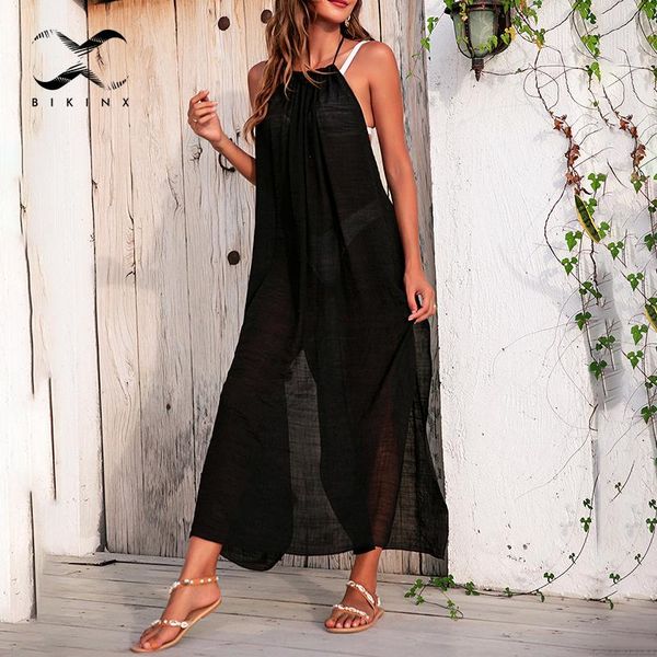 women's swimwear long beach wear solid backless cover-ups halter body dresses beachdress one piece 2021 design for women summer holiday, White;black
women's swimwear long beach wear solid backless cover-ups halter body dresses beachdress one piece 2021 design for women summer holiday, White;black